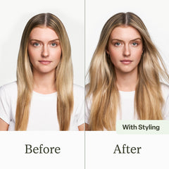 Divi Dry Shampoo closeup bottle highlights benzene-free and talc-free formula.