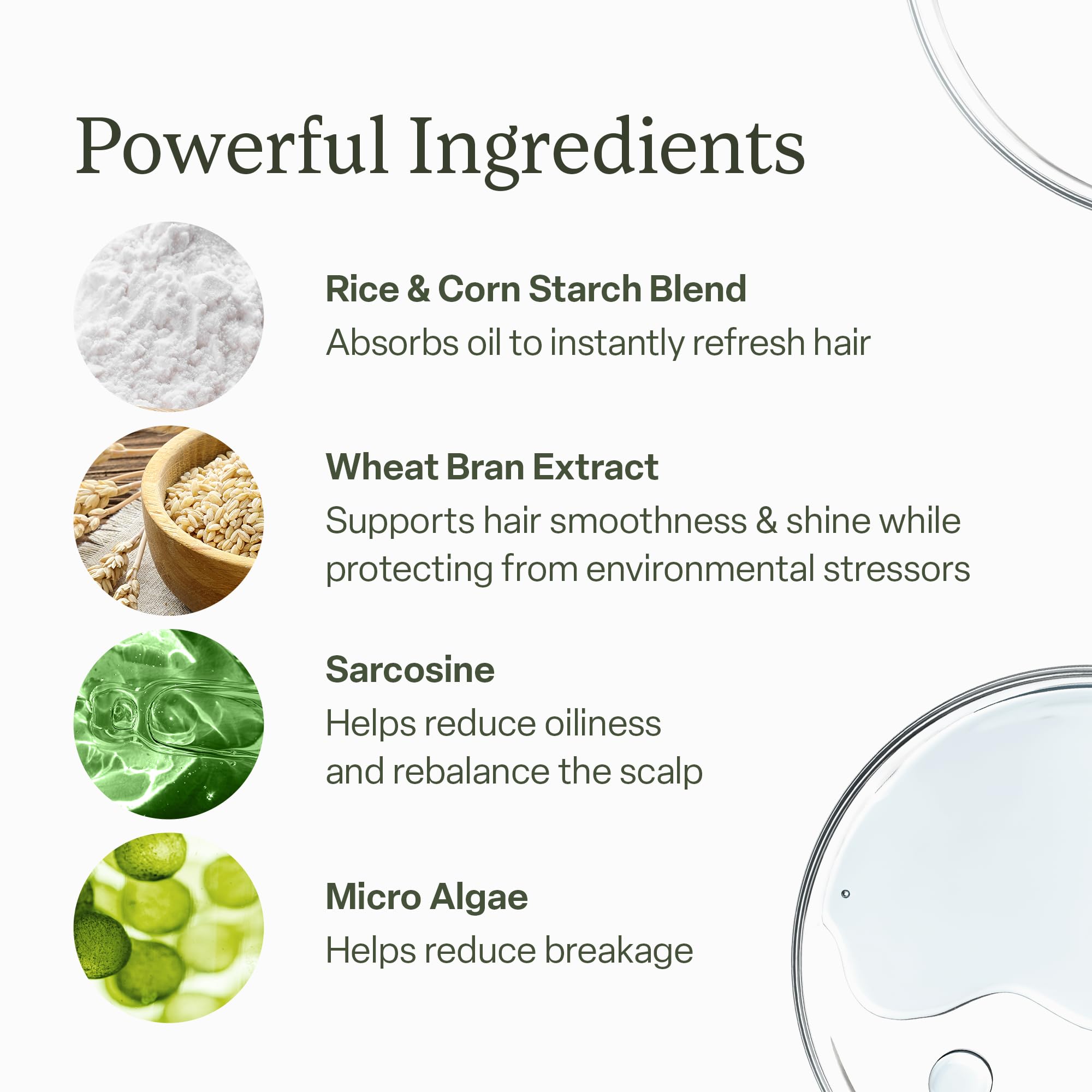 Divi Dry Shampoo no-residue formula leaves a light, clean feel.