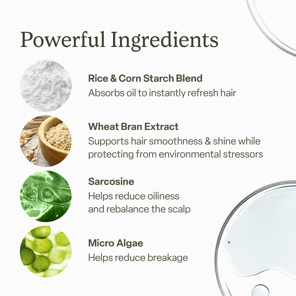 Divi Dry Shampoo Spray uses rice and corn starch to absorb oil.