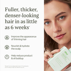 Divi serum being applied to dry scalp with precise 1 ml dose