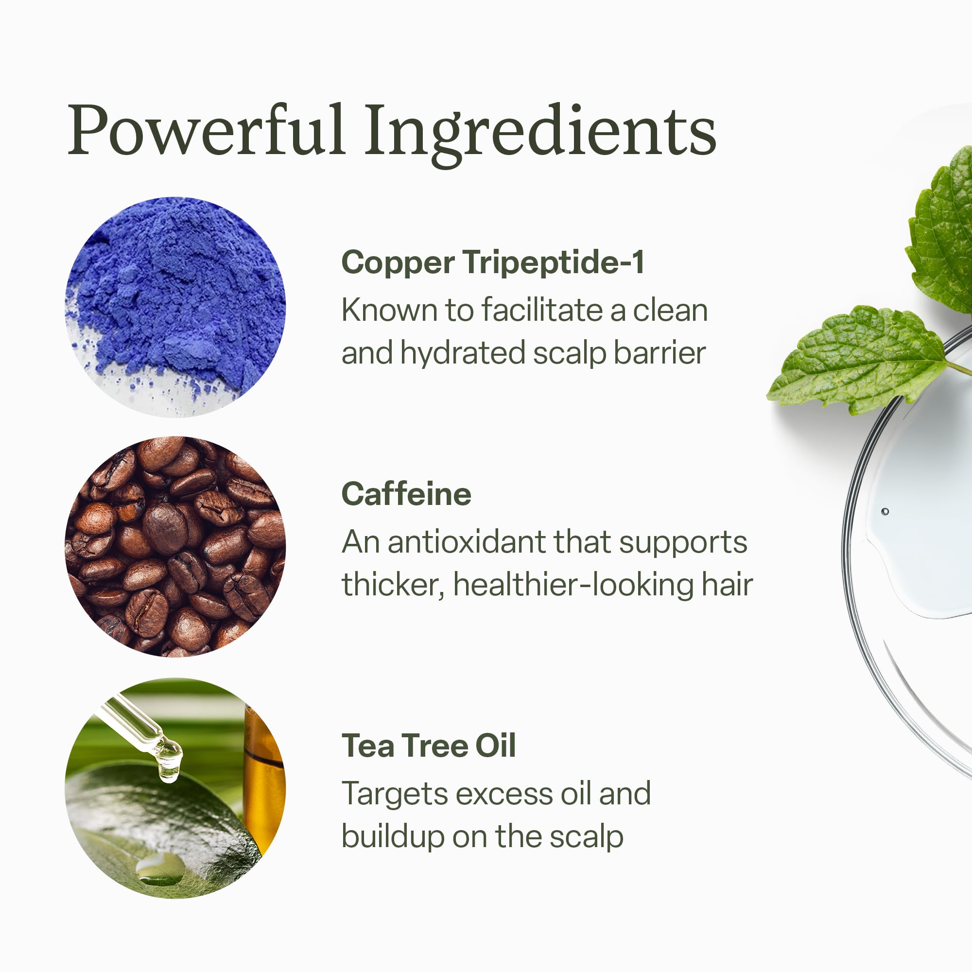 Hyaluronic acid drop indicating hydrating care for scalp and hair