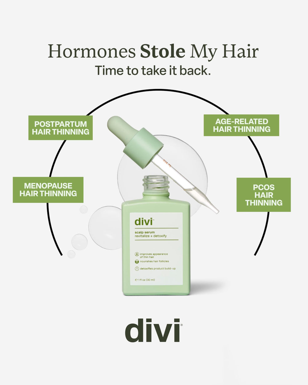 Divi hair close-up demonstrates lift and volume for fine hair