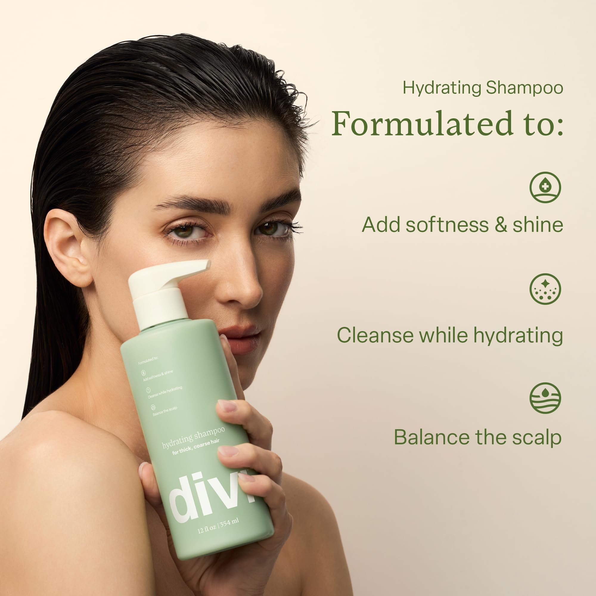Divi Hydrating Conditioner travel bottle closeup, compact 2 oz packaging for daily nourishment