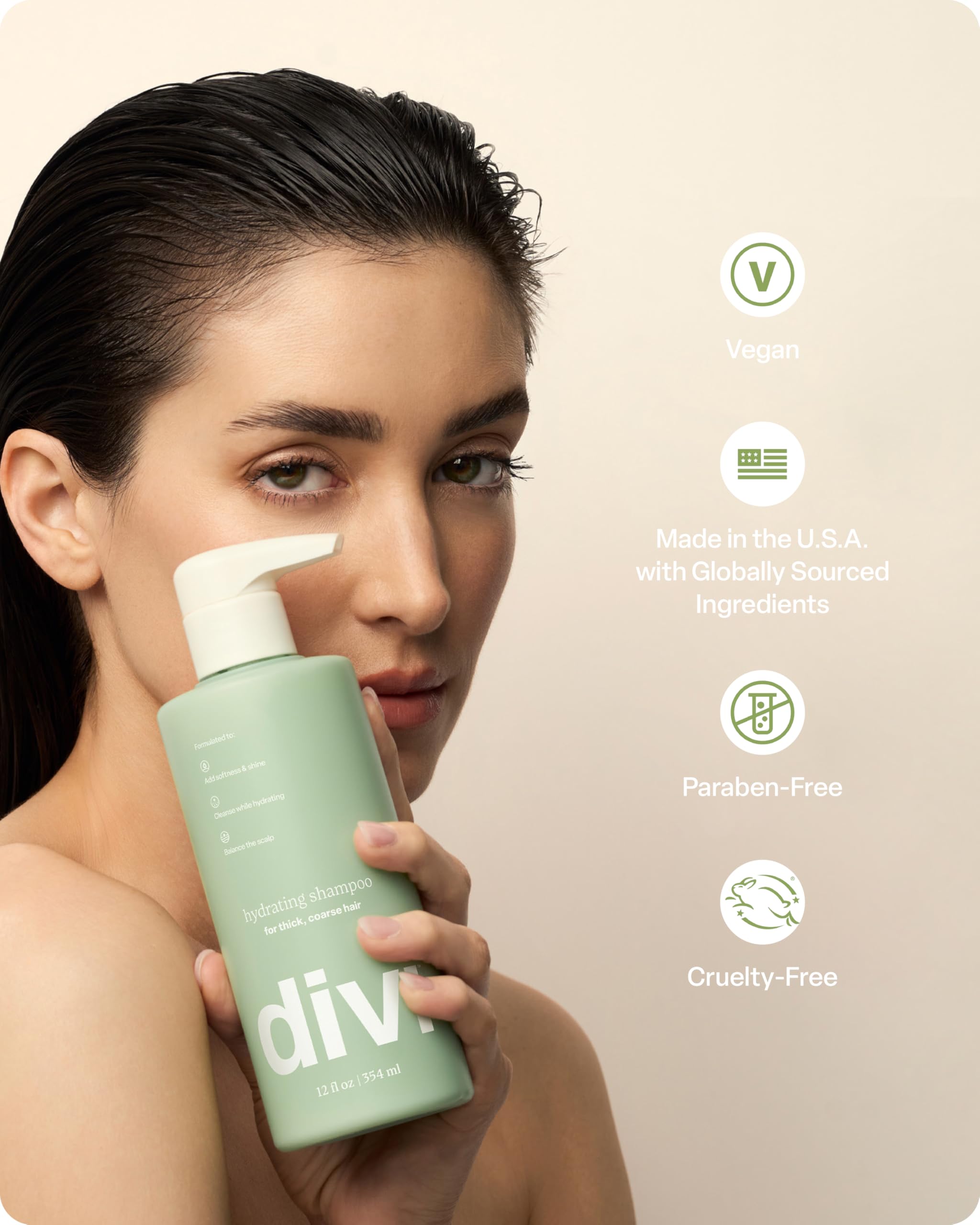 Divi Hydrating Shampoo for color-treated hair protects color while cleansing.