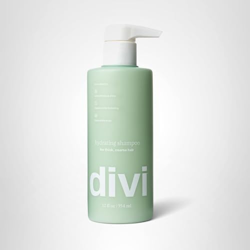 Divi Hydrating Shampoo packaging shows 12 oz size for home use.