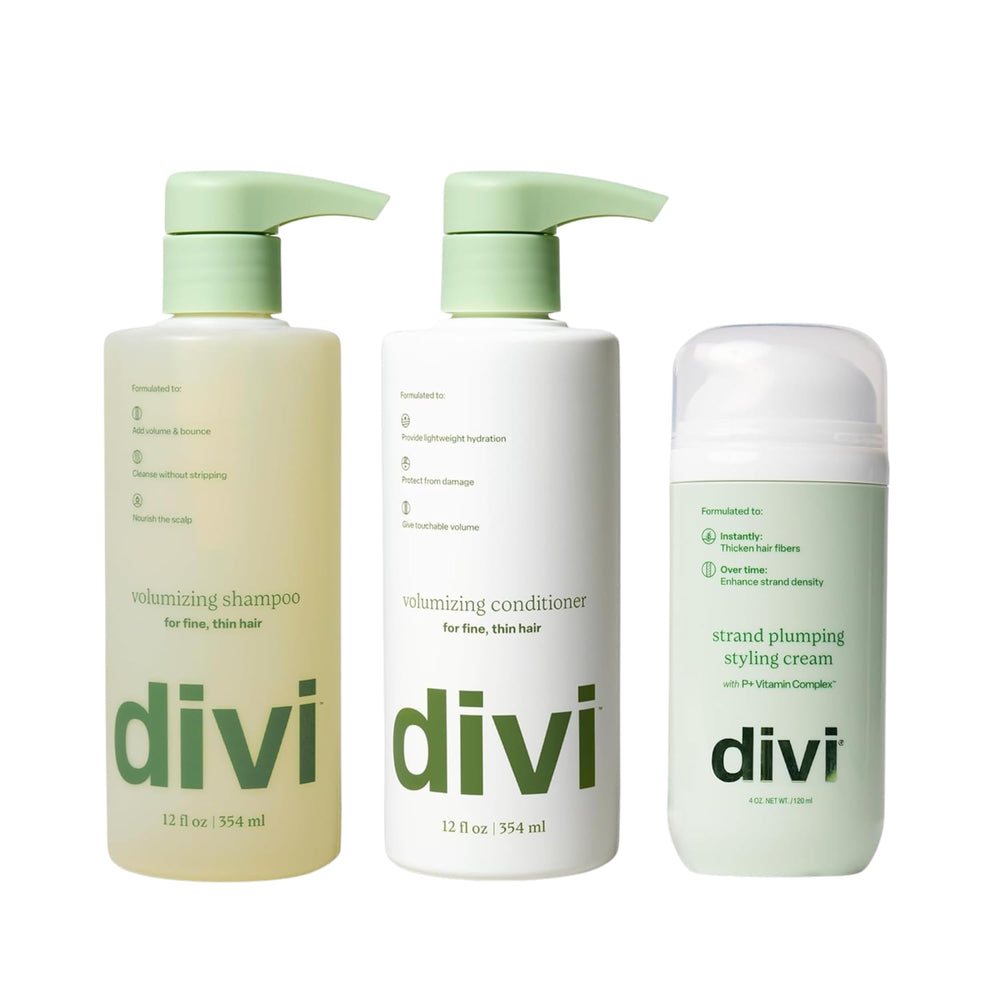 Divi Major Volume Bundle shampoo bottle with lift and shine for fine hair