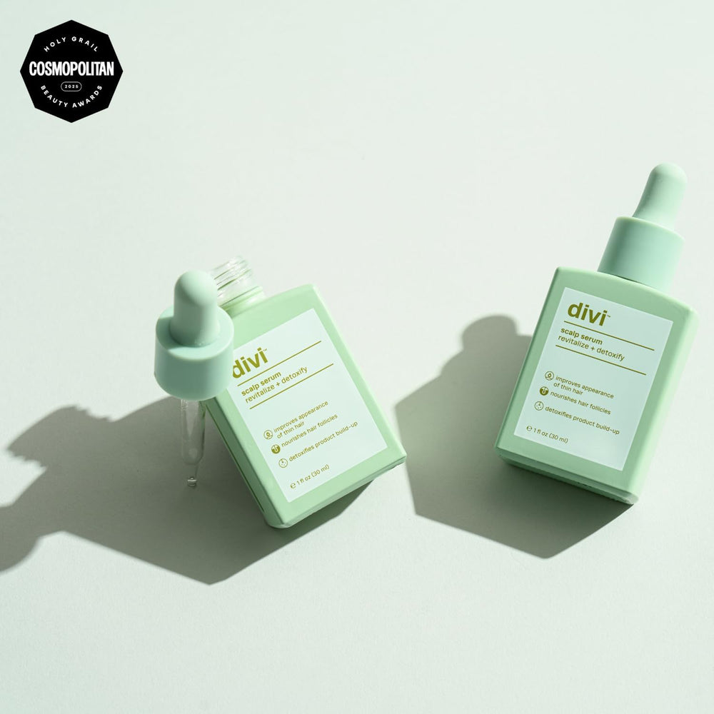 Divi Scalp Serum drops enable precise application to thinning areas.