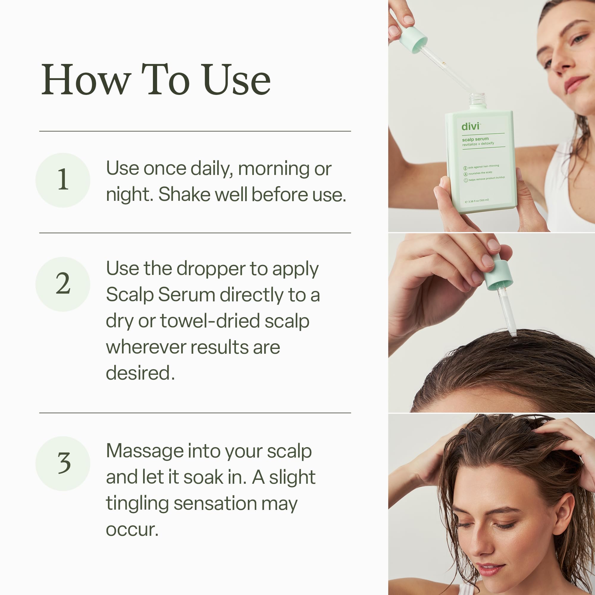 Divi Scalp Serum reducing oil and product buildup on scalp