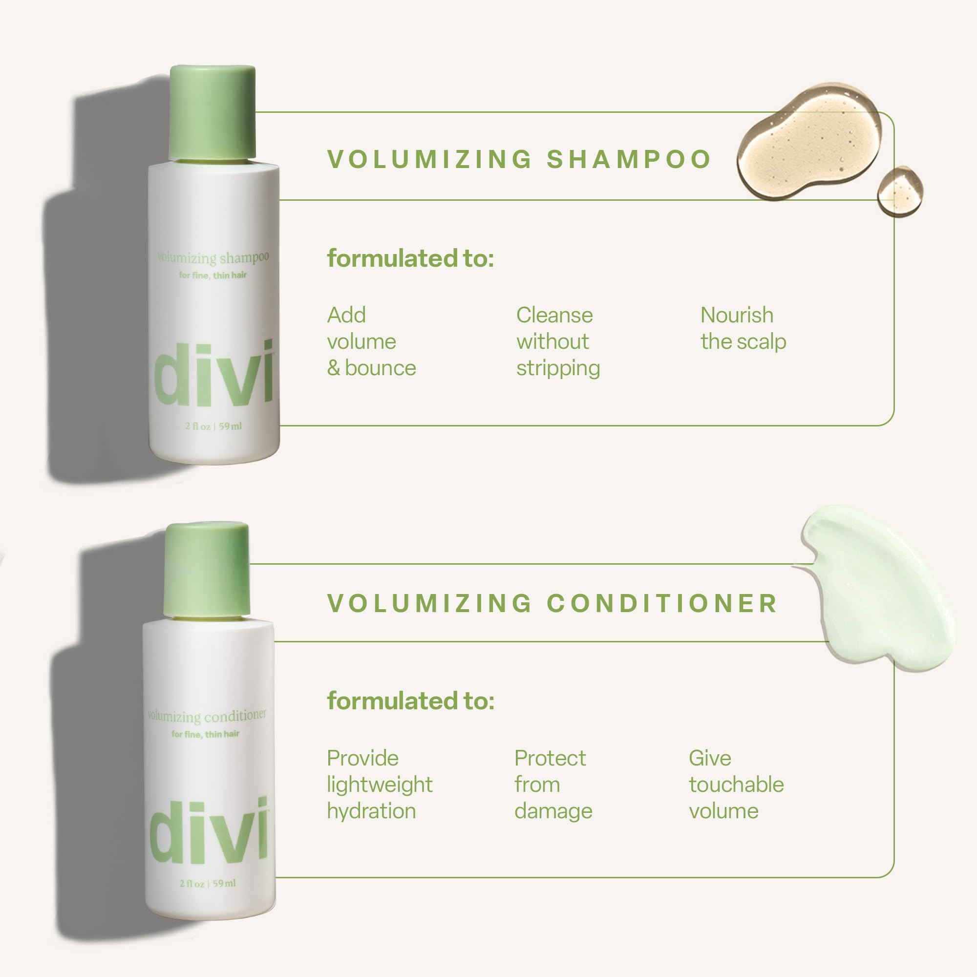 Divi close-up of soft silky hair texture after use