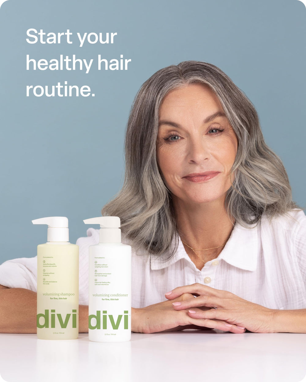Divi leave-in conditioner applied for detangling and smooth styling.