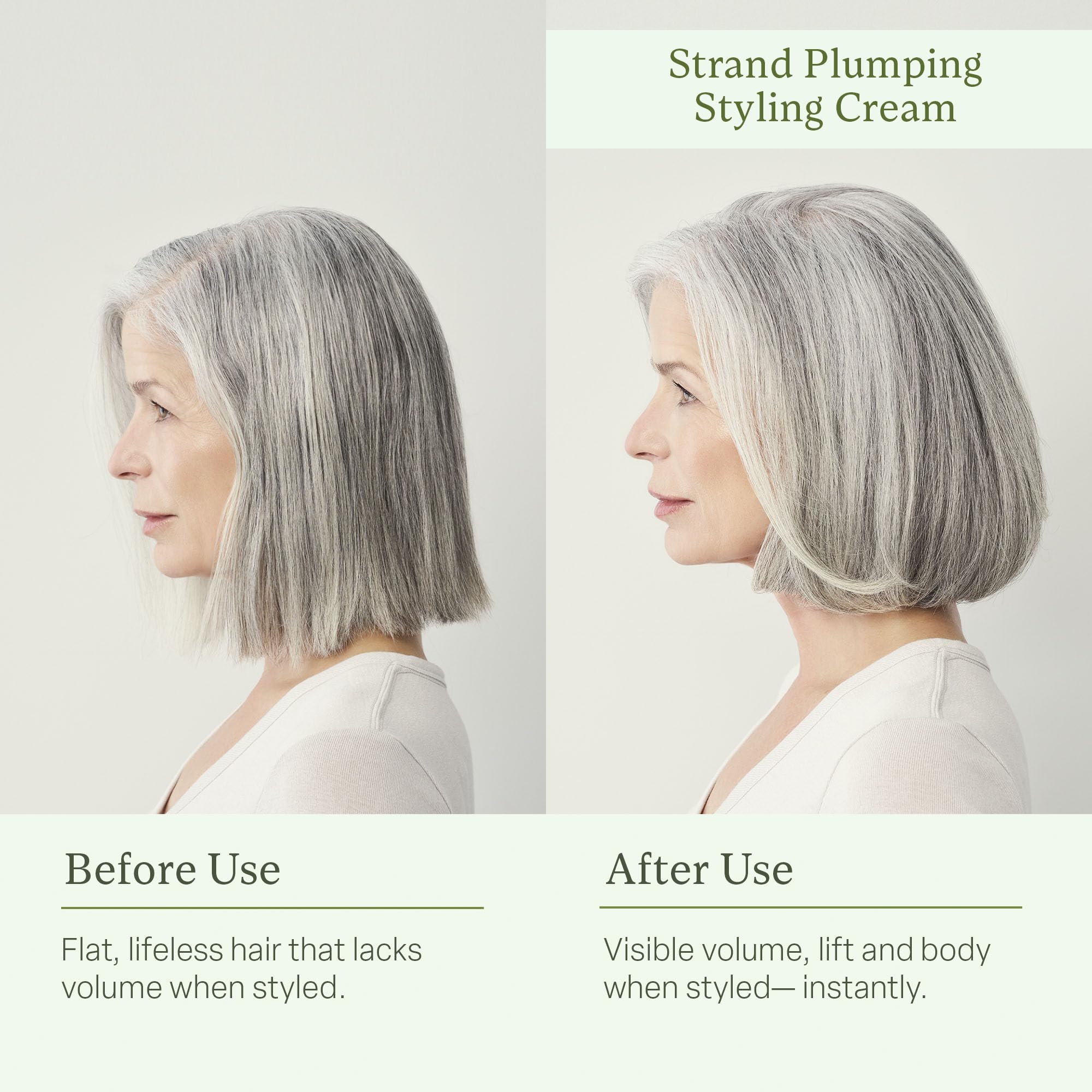 Divi Strand Styling Cream applied to fine hair yields noticeable volume.
