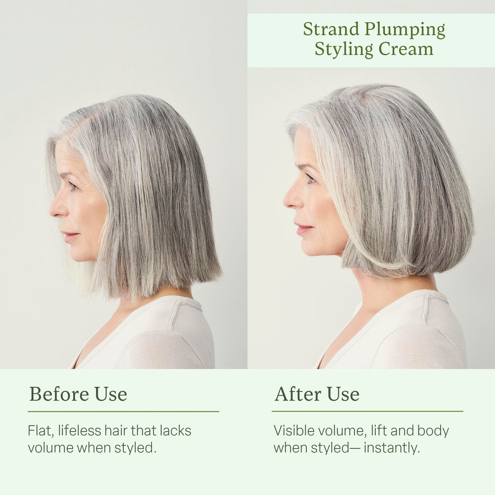 Divi Strand Styling Cream applied to fine hair yields noticeable volume.