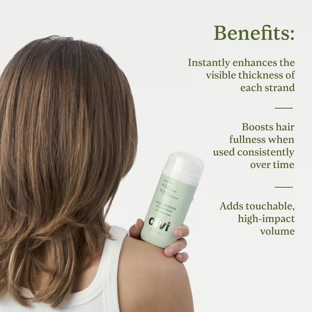 Divi Strand Styling Cream on hand demonstrating easy application for smoother hair.