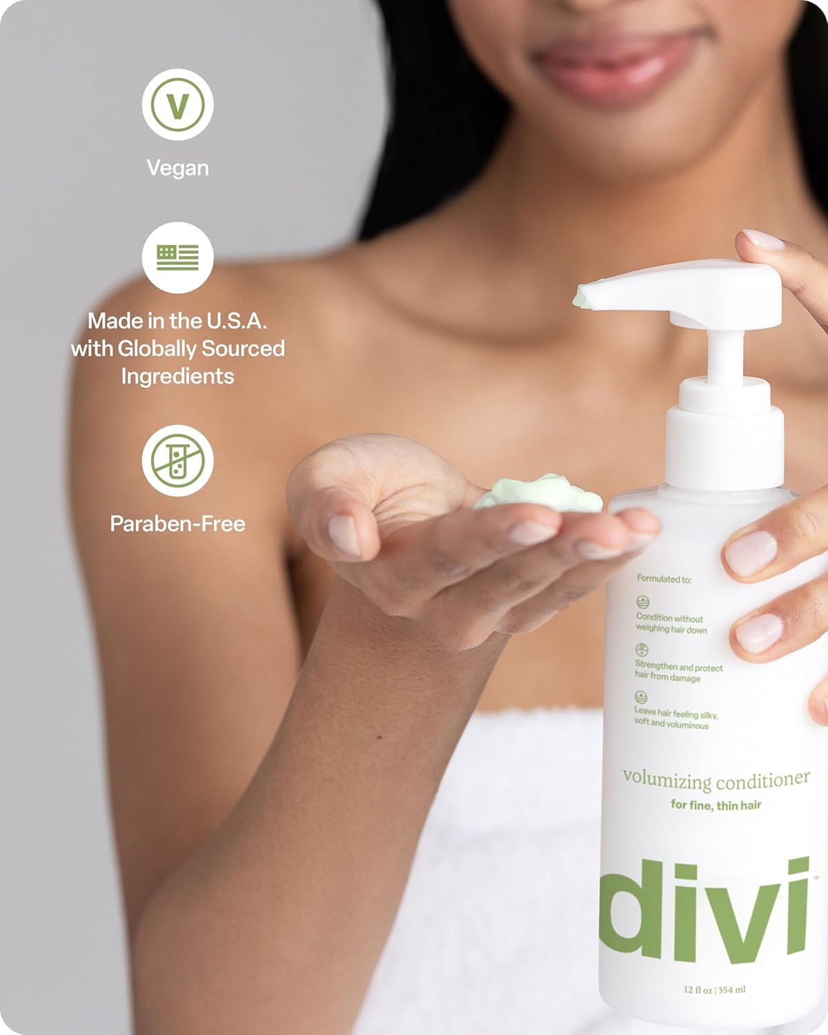 Divi volumizing conditioner is color-safe for color-treated hair.