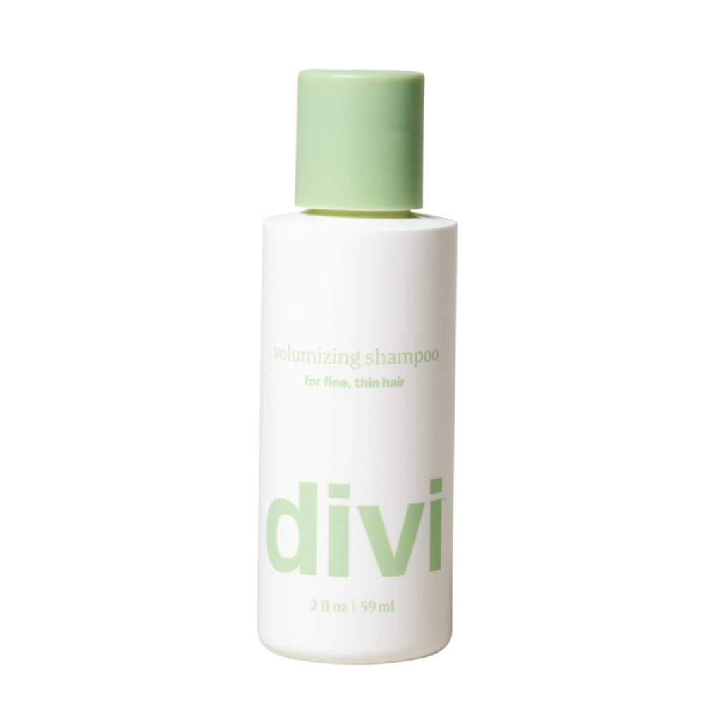 Divi Volumizing Shampoo bottle travel size 2oz, ready for on-the-go cleansing.