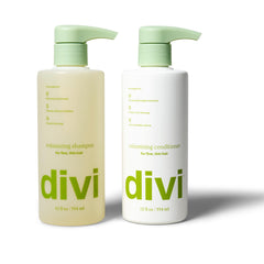 Divi Volumizing Shampoo bottle front view highlighting lightweight lift for fine hair