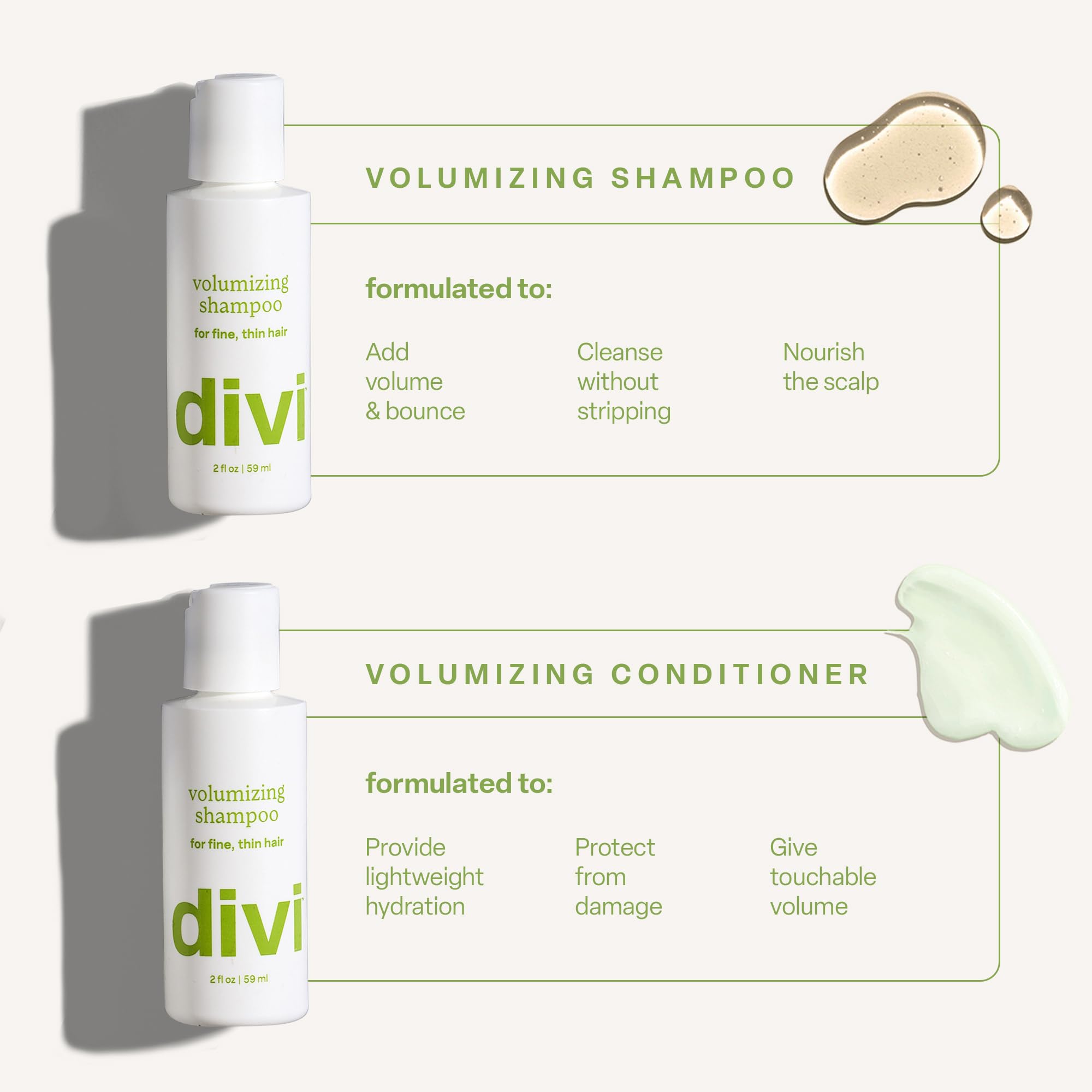 Divi Volumizing Shampoo on bathroom counter for everyday use.