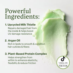 Divi Whipped Repair Mask label close-up highlights lightweight conditioning.
