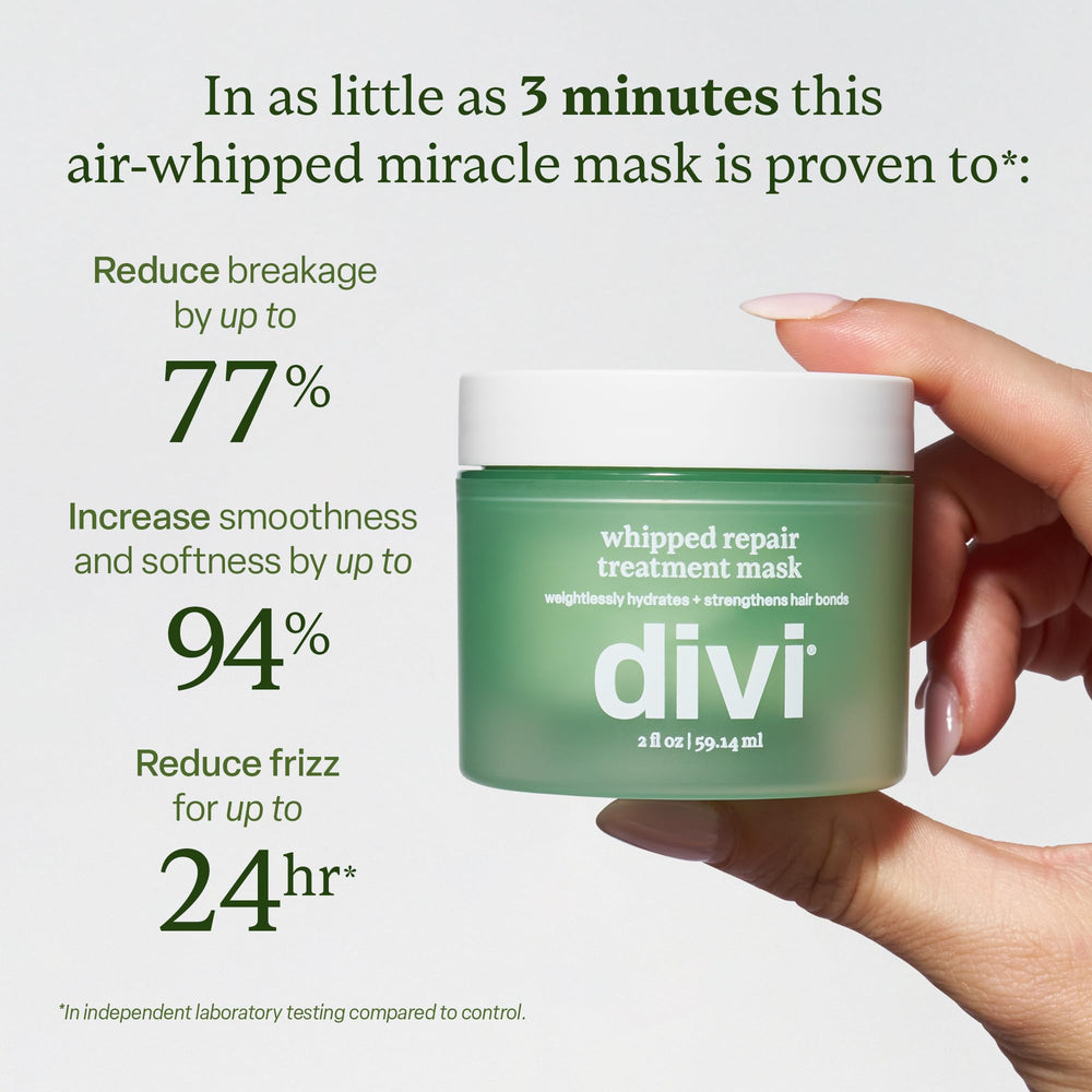 Divi Whipped Repair Mask texture reveals creamy, luxurious conditioning.