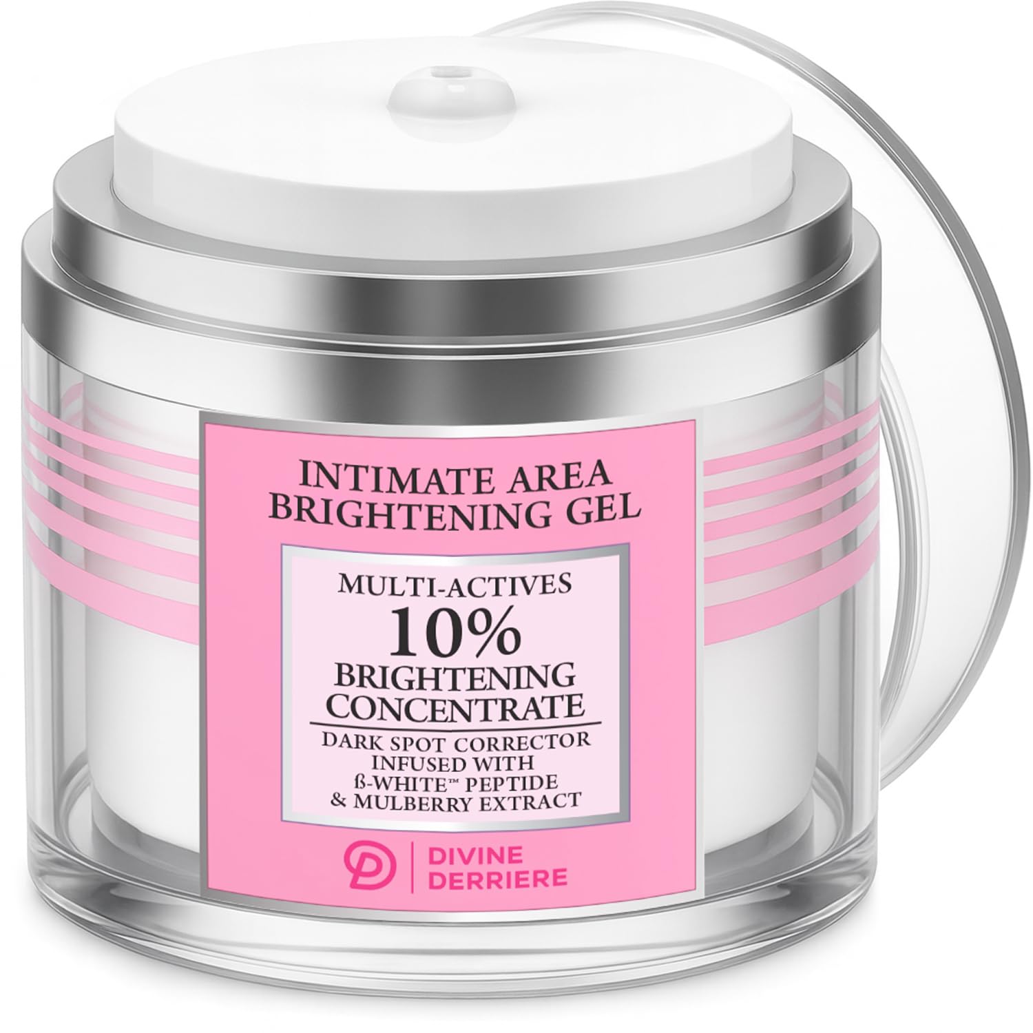 Divine Derriere bottle pour demonstrates easy application for intimate-area brightening.