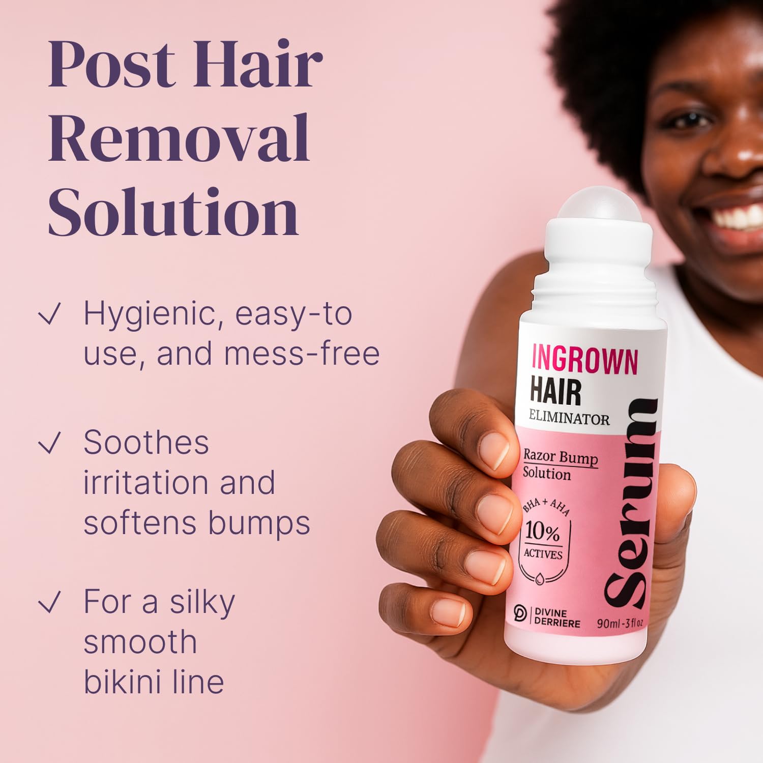 Divine Derriere Ingrown Hair Treatment calms razor bumps after removal