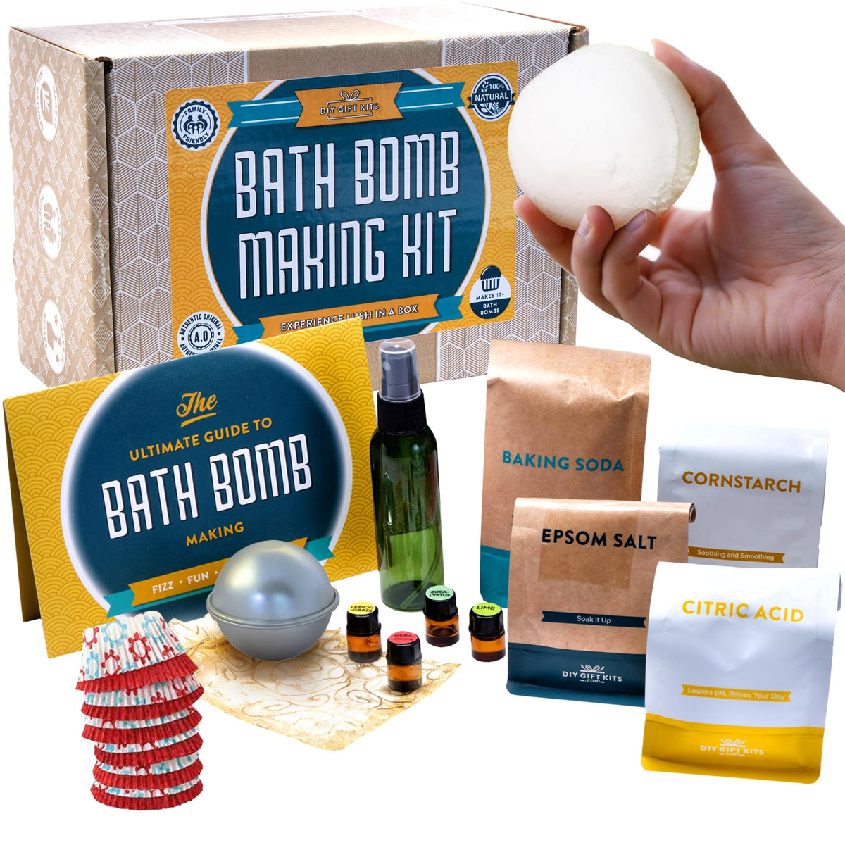 DIY Gift Kits Bath Bomb Making Kit ready for a colorful, relaxing tub experience.
