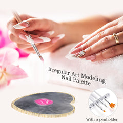DIYCICO gold edge resin nail palette enhances color blending and display.