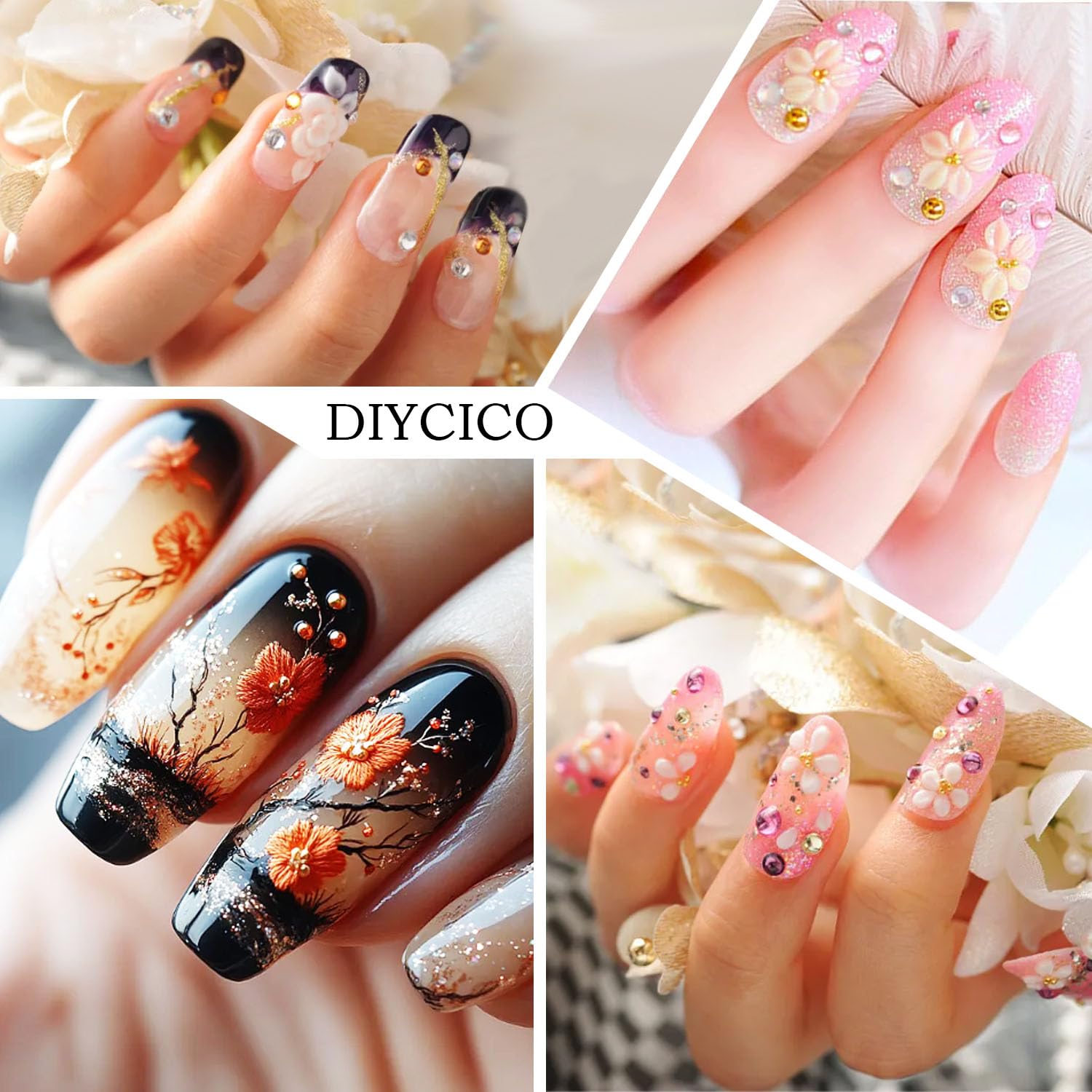 DIYCICO professional-at-home manicure solution supports creative nail designs.