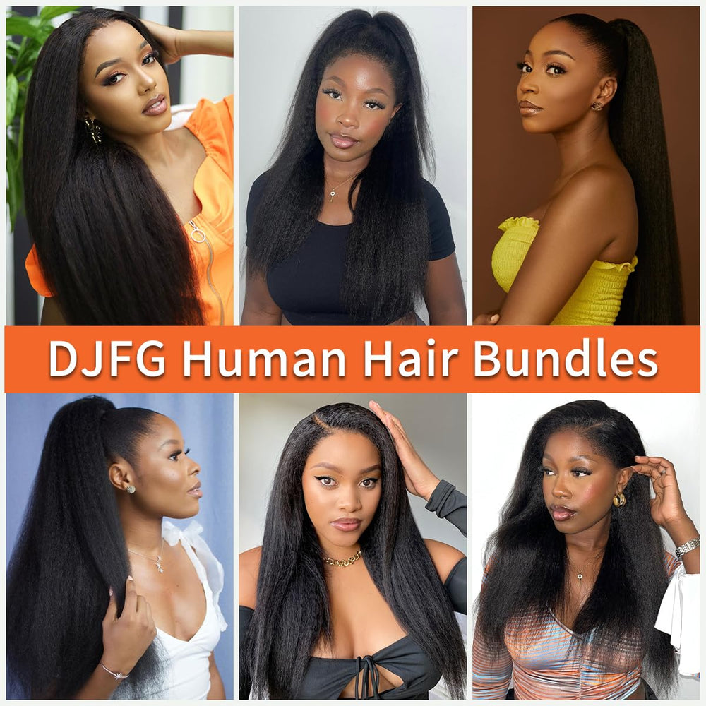 DJFG kinky straight bundles dye-ready 3 bundles show dye compatibility