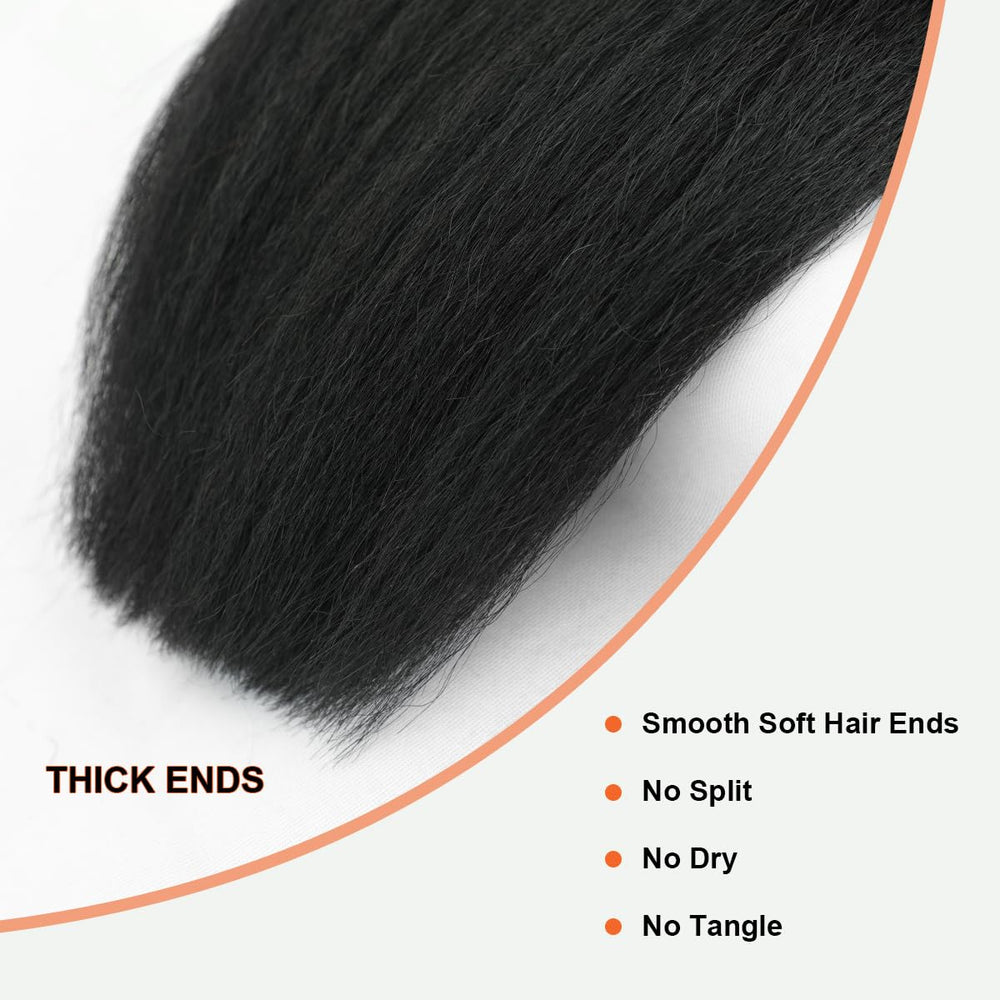 DJFG kinky straight bundles natural blend demonstration highlights easy styling