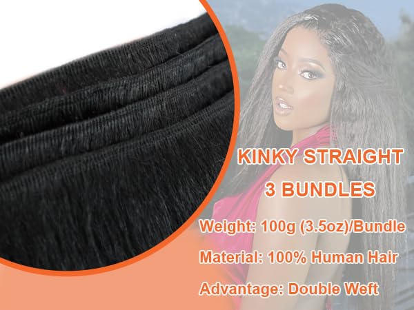 DJFG kinky straight bundles soft kinky texture shines under lighting