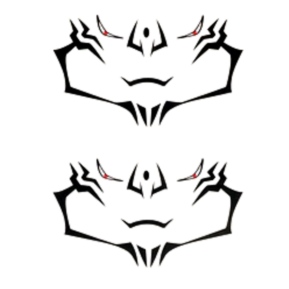 DJMANMENGG Sukuna face tattoo stickers on facial area for bold cosplay.