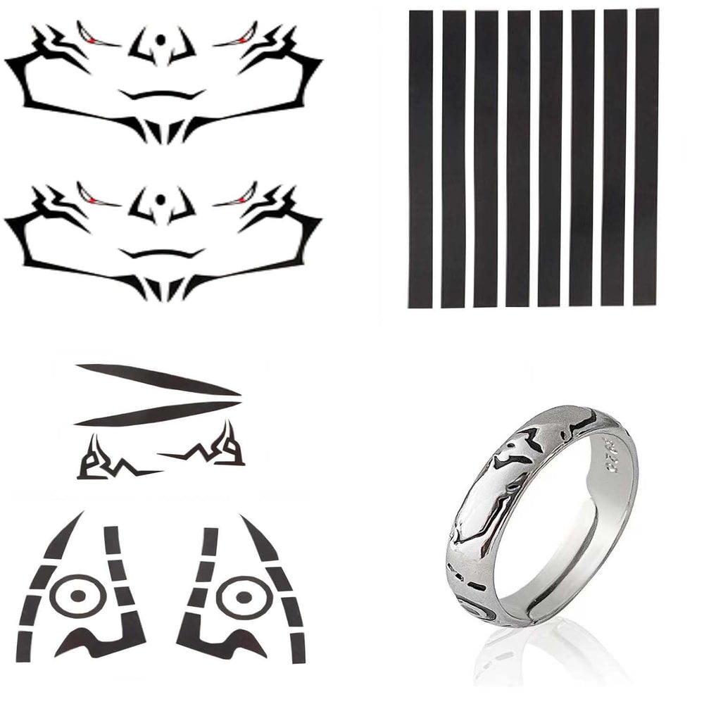 DJMANMENGG Sukuna tattoo stickers for quick cosplay prep and vibrant visuals.