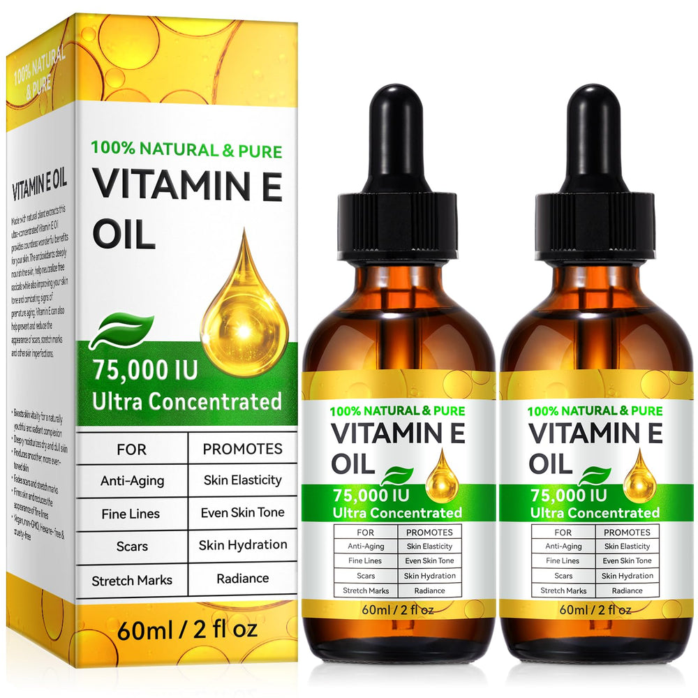 DLOMFVFQ 2-pack vitamin E oil packaging shot for convenient multi-use