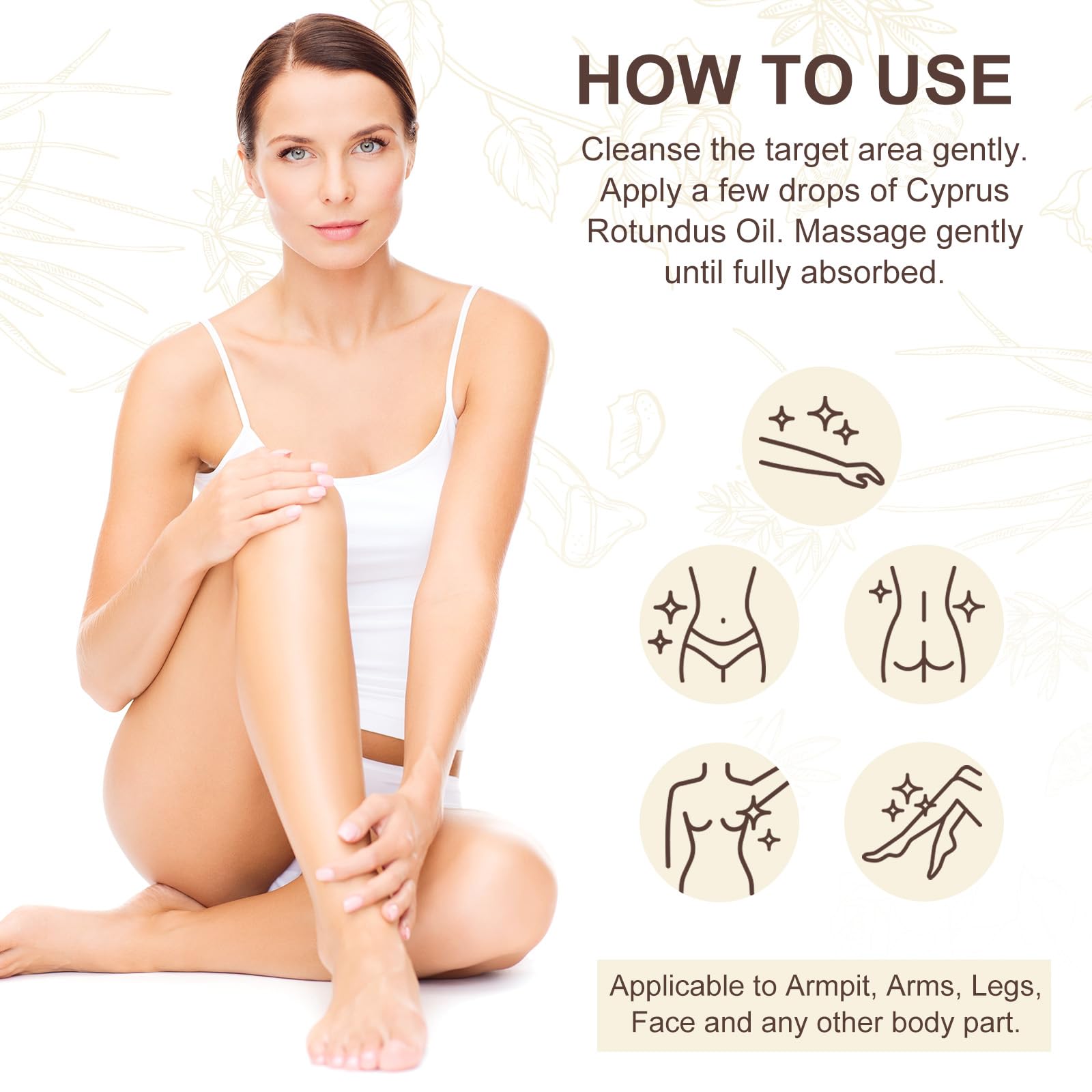 DLOMFVFQ Cyperus Rotundus Oil armpit-use demonstrates discreet care