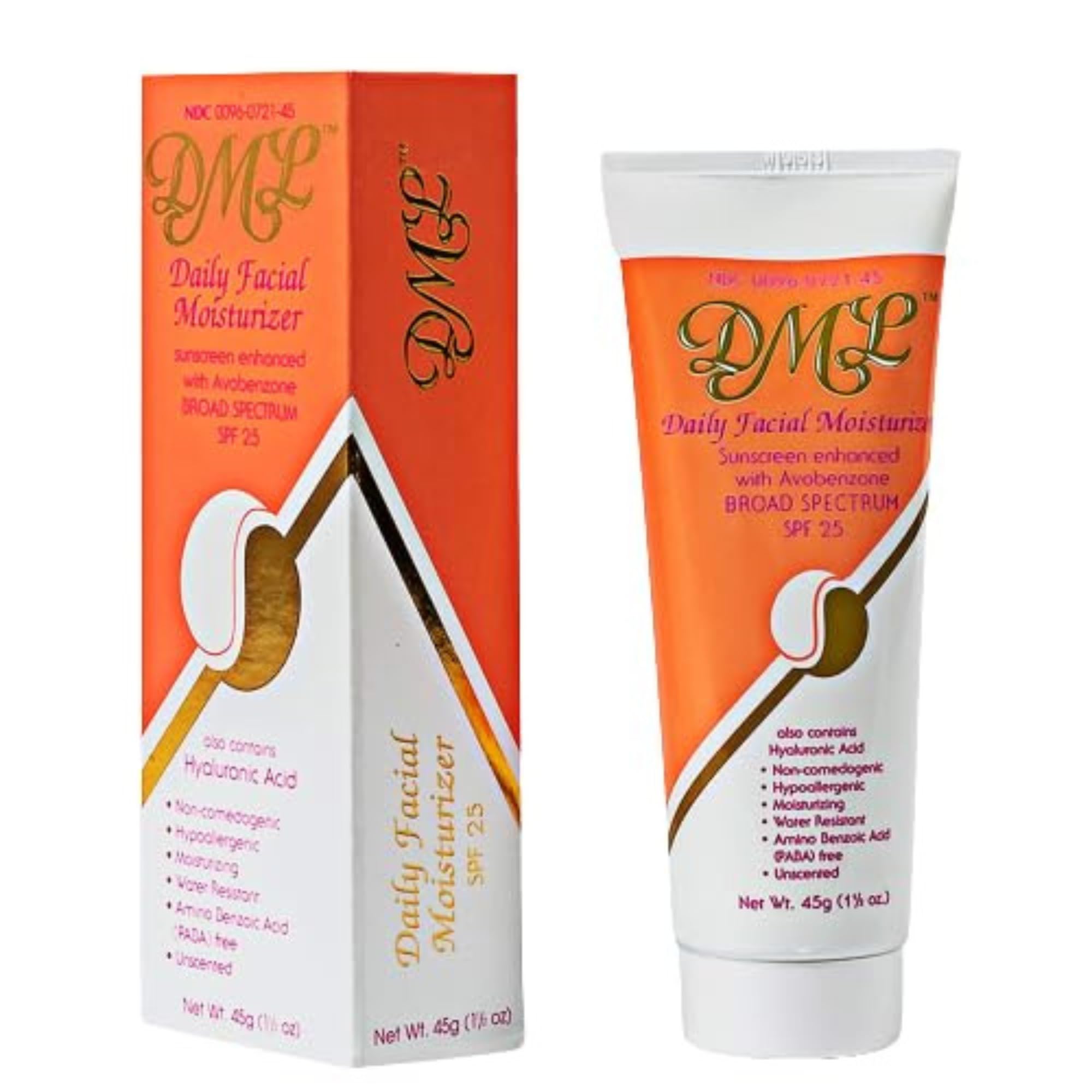 DML Daily Facial Moisturizer SPF 25 bottle for all-day hydration and sun protection.
