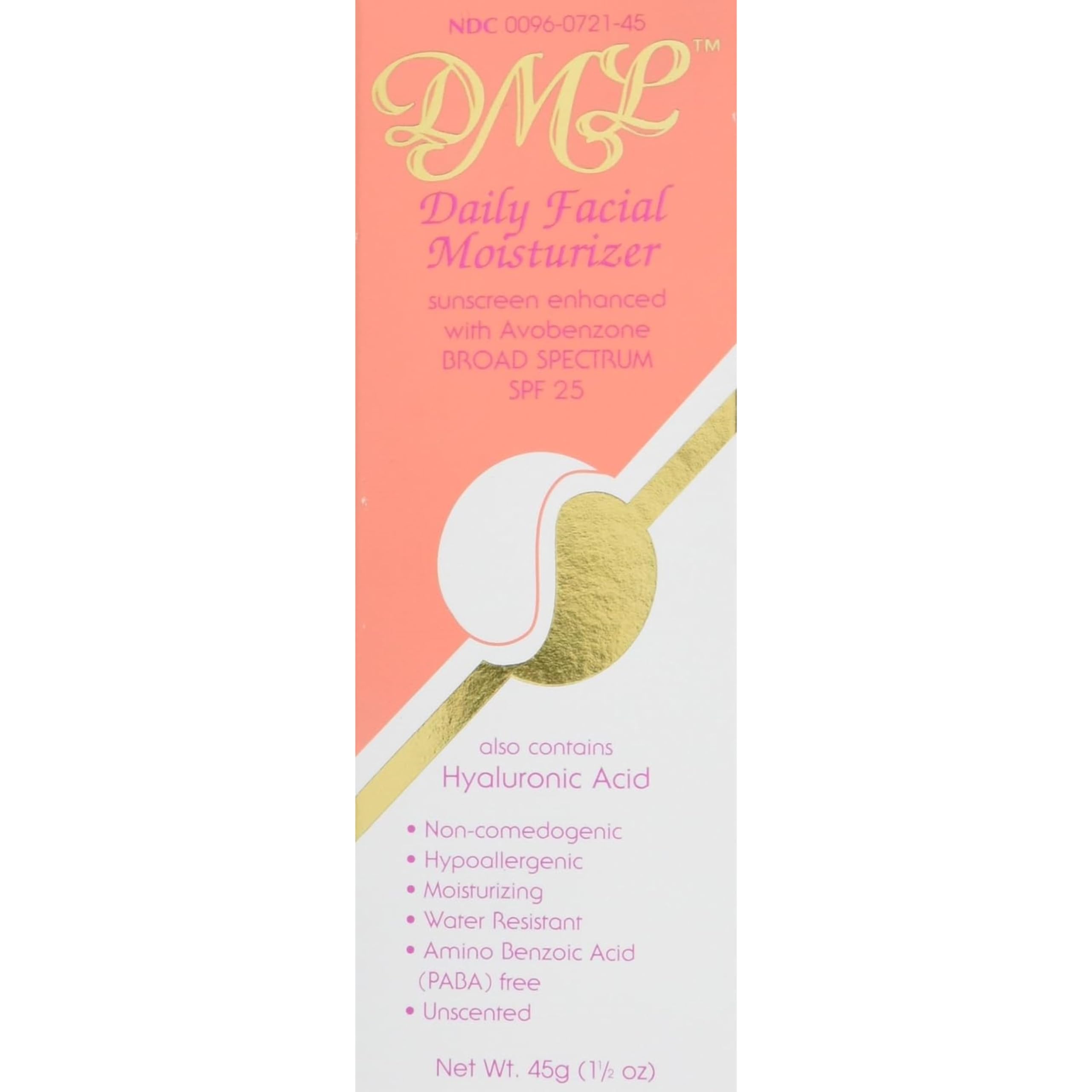 DML Facial Moisturizer SPF 25 tube front view for daily hydration and sun protection
