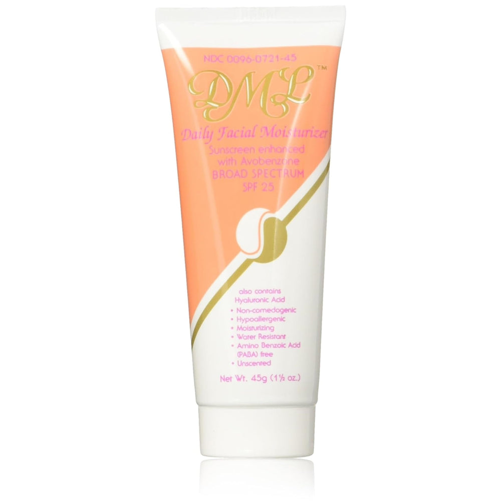 Unisex packaging of DML facial moisturizer SPF 25.