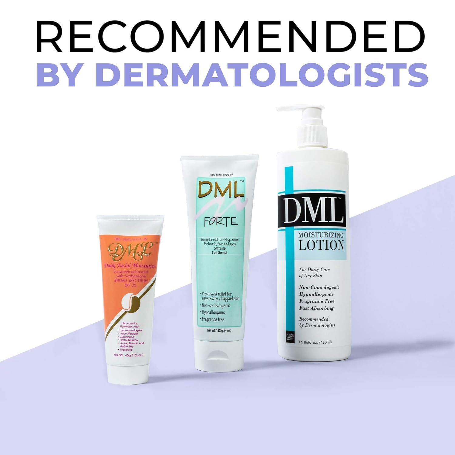 DML packaging on shelf showing compact 1.5 oz tube