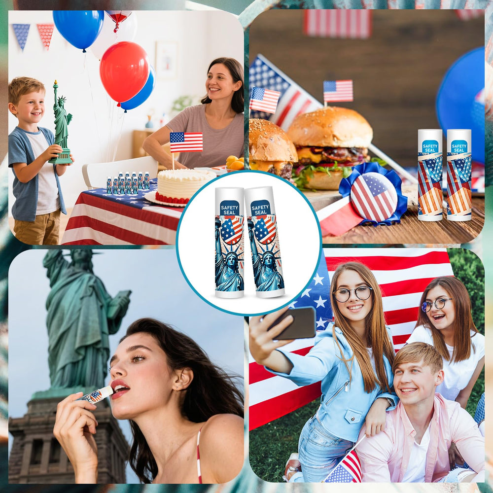 Dmsky American flag Statue of Liberty design lip balm gift for celebrations