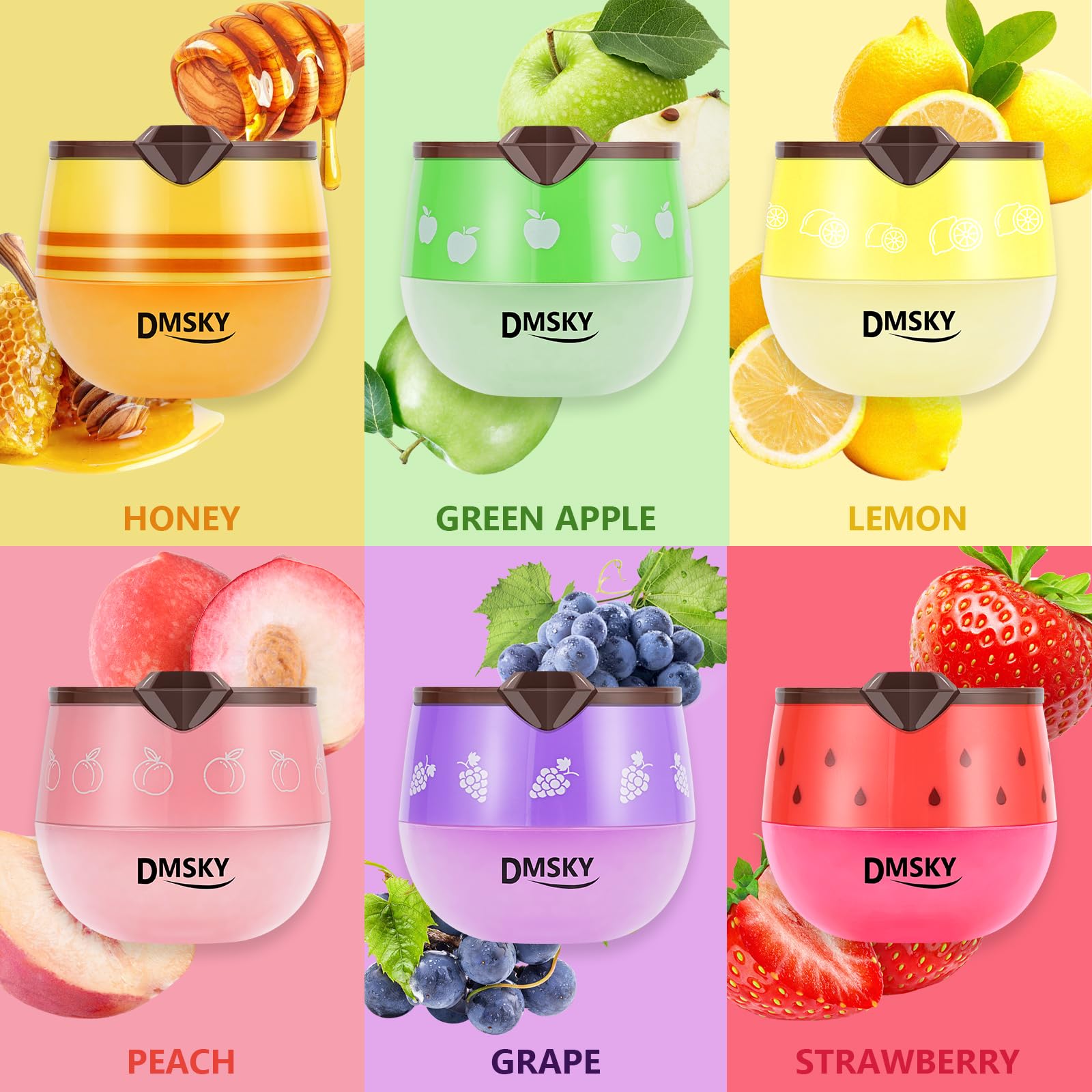 DMSKY lip mask honey pot close-up texture shows silky hydration