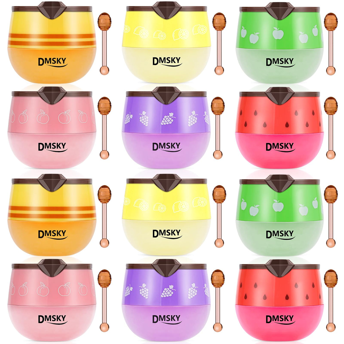 DMSKY bee lip mask honey pot close-up showing rich overnight hydration for dry lips