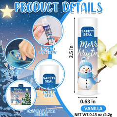 Dmsky Christmas lip balm Snowman pattern offers cute winter charm for gift bags