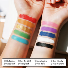 Dmsky eye-black sticks function as face and body paint for events.