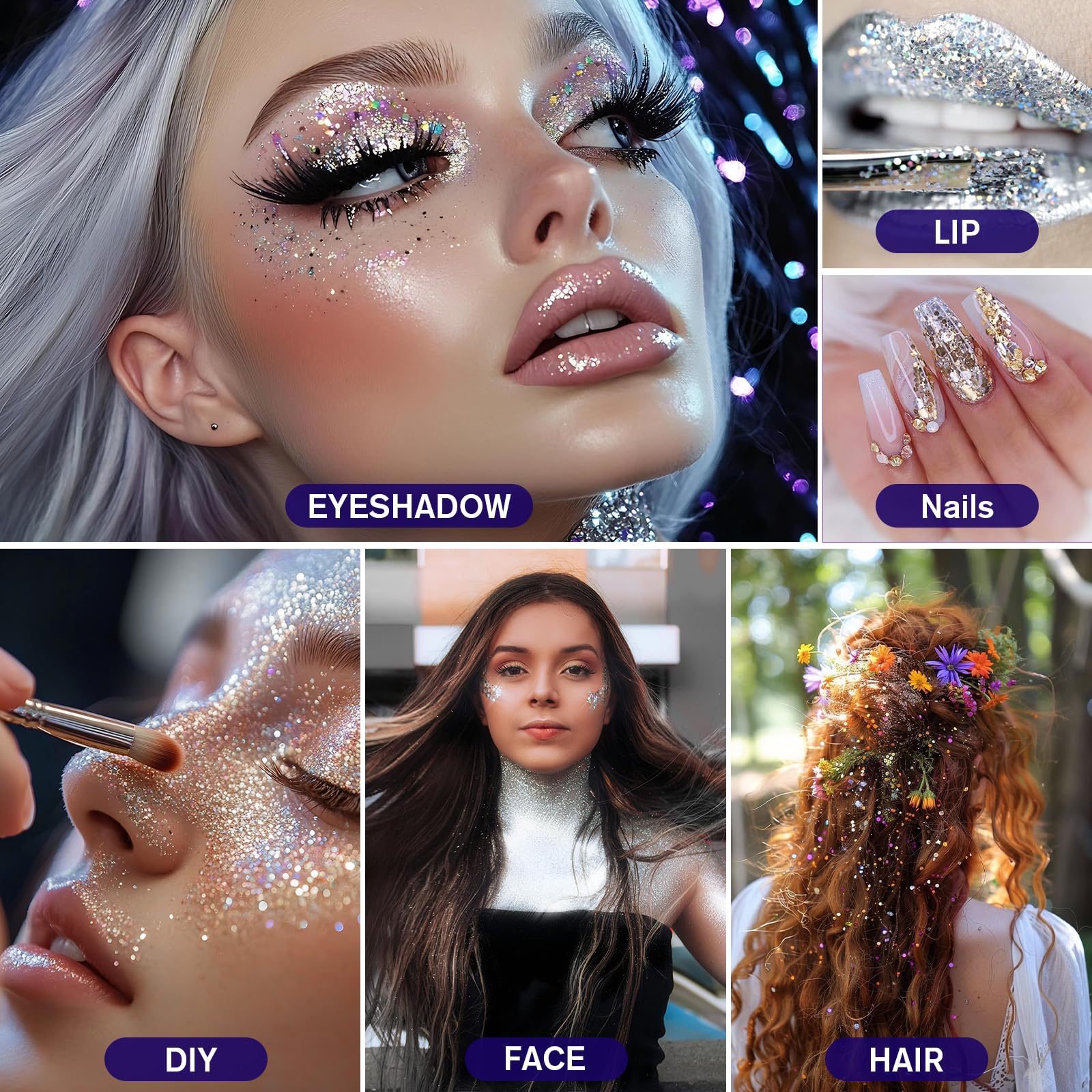 Dmsky glitter for nails and makeup sparkle