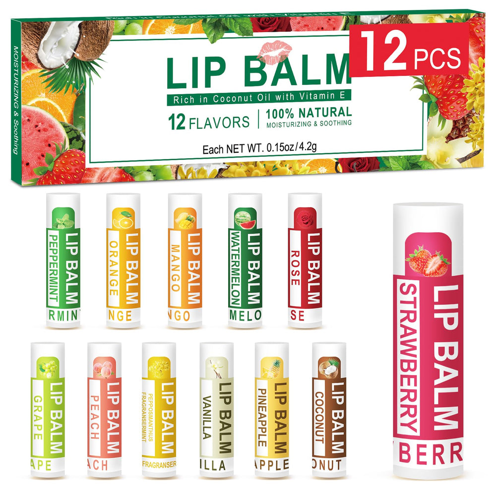 DMSKY lip balm 12 flavors assortment for daily moisture.