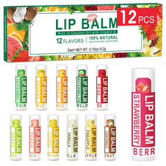 DMSKY lip balm 12 flavors assortment for daily moisture.