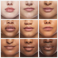 Lip balm application pictured at office, dresser, and car for on-the-go moisture.