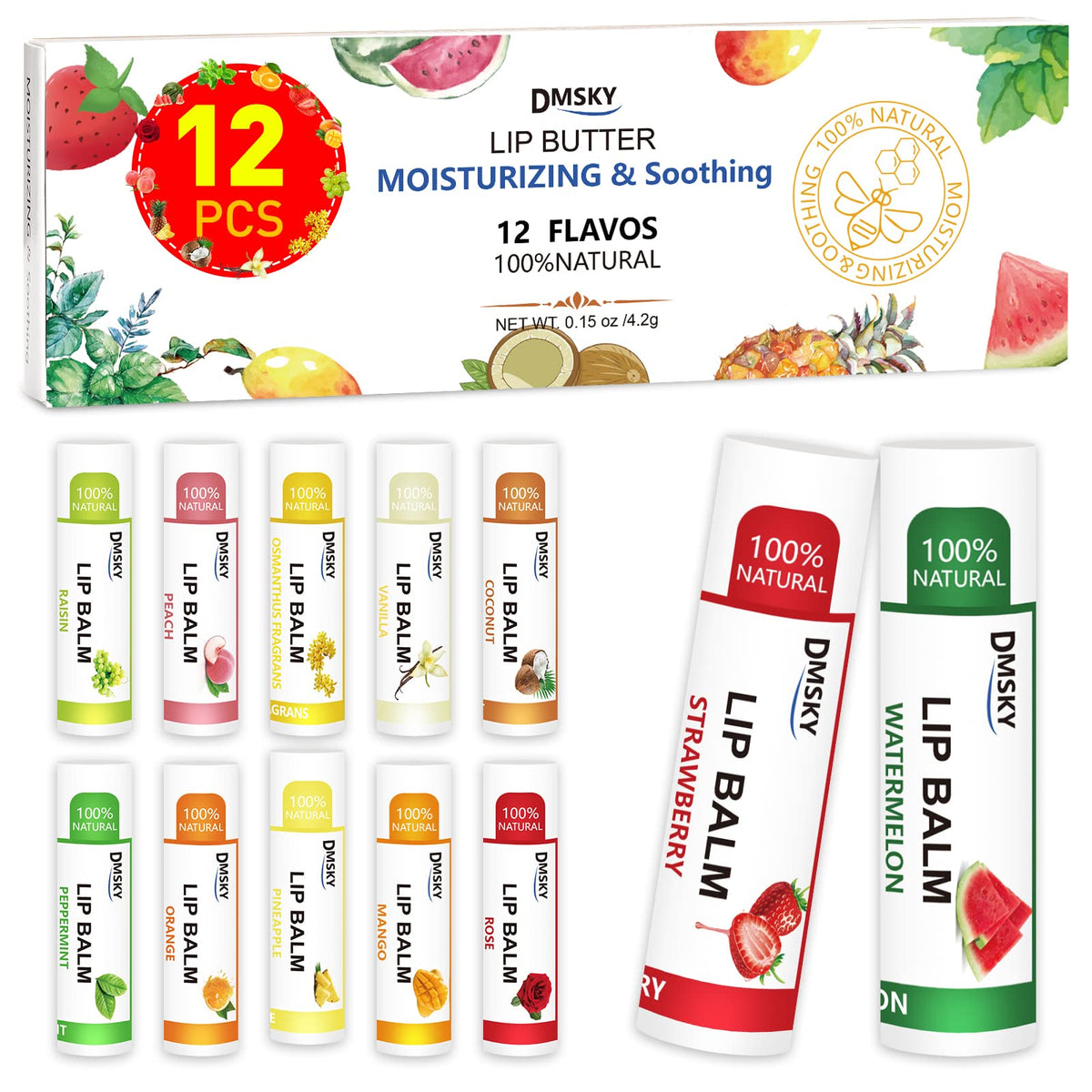 DMSKY lip balm strawberry jar for gentle lip hydration and flavor