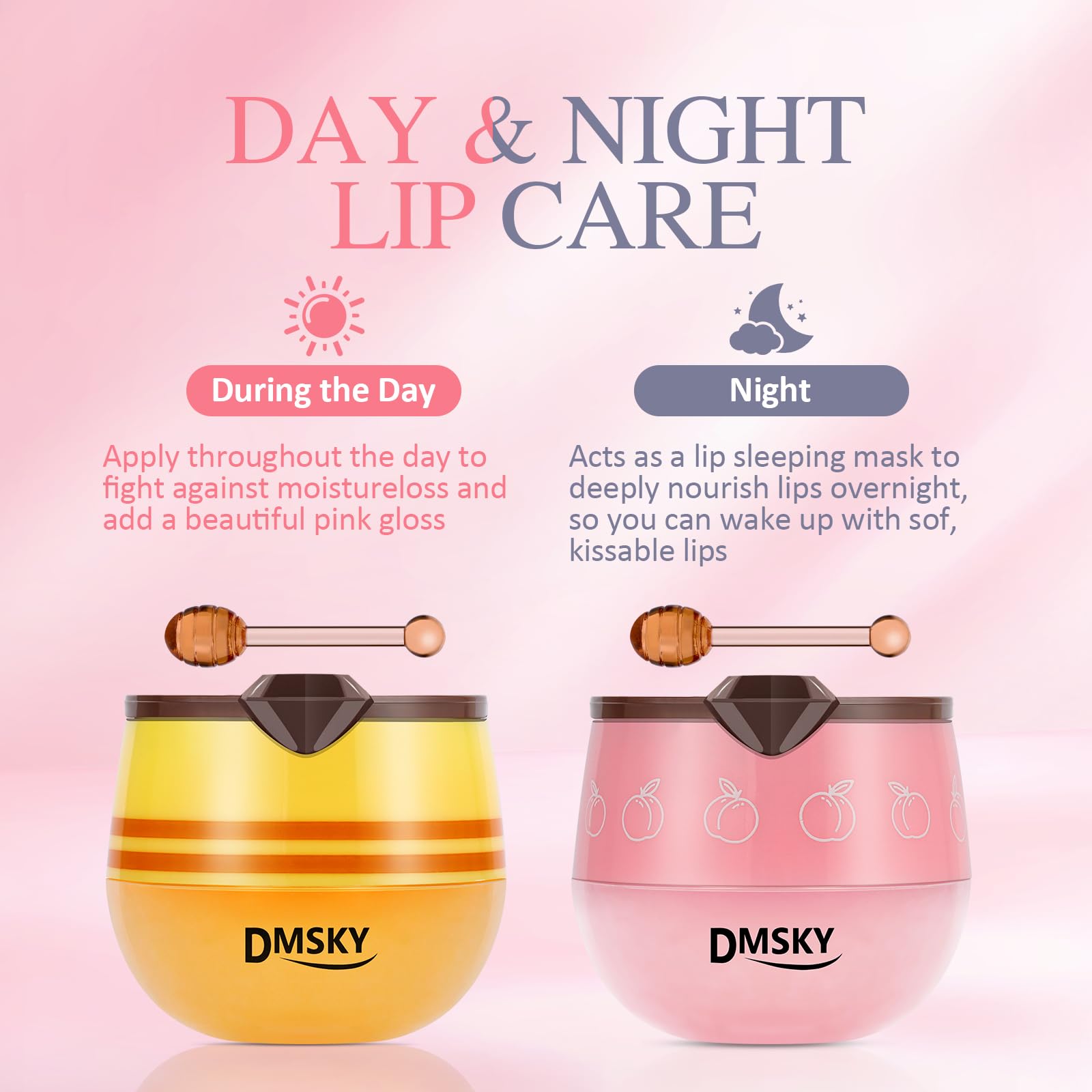DMSKY peach flavor lip mask provides gentle renewal during sleep